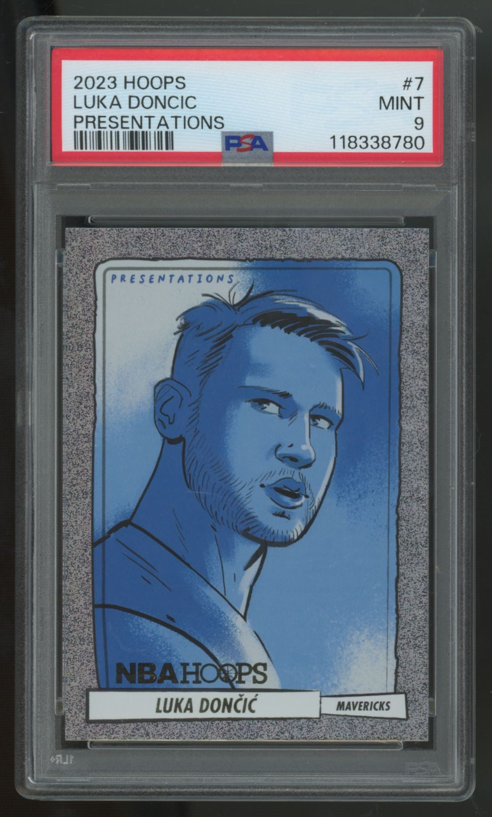 2023-24 NBA Hoops Luka Doncic Presentations SSP #7 PSA 9