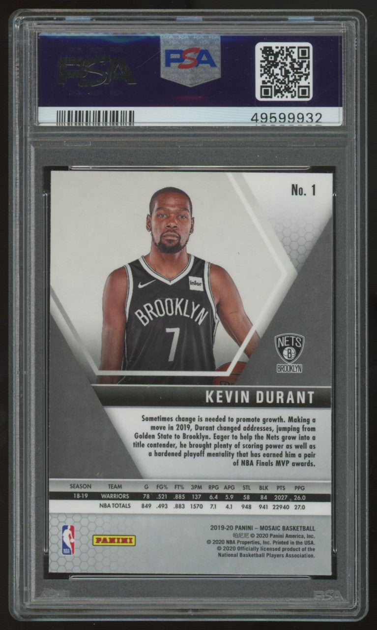 2019/20 Mosaic Kevin Durant #1 PSA 10