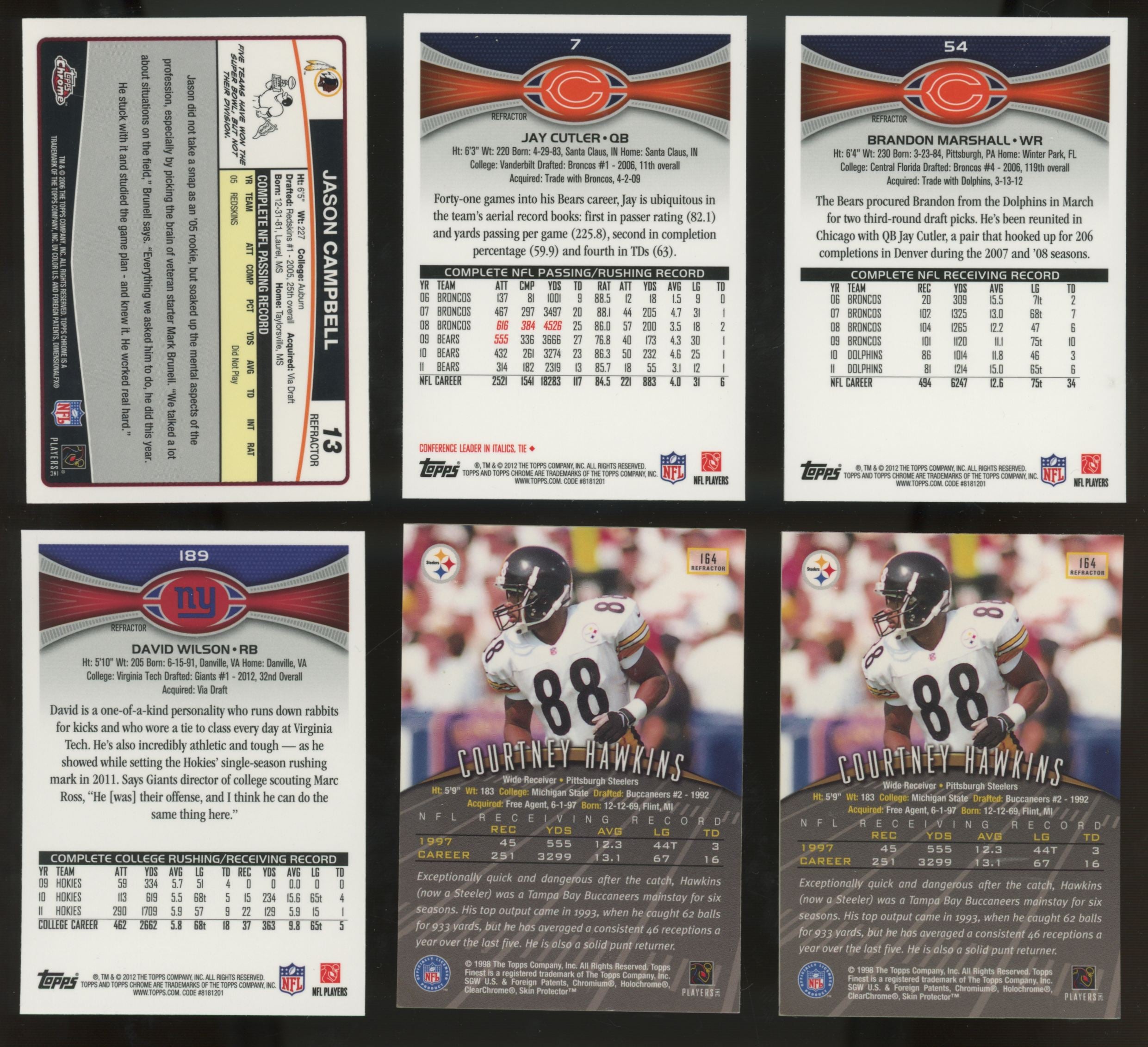 1990s-2010s Topps/Bowman Football Refractors (Lot of 66)