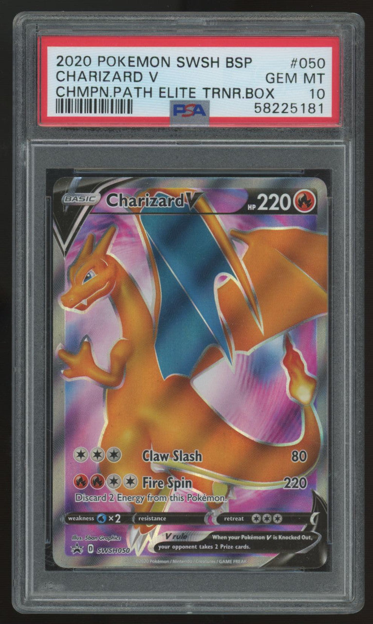 2020 Pokemon Charizard V Champions Path ETB Promo #050 PSA 10