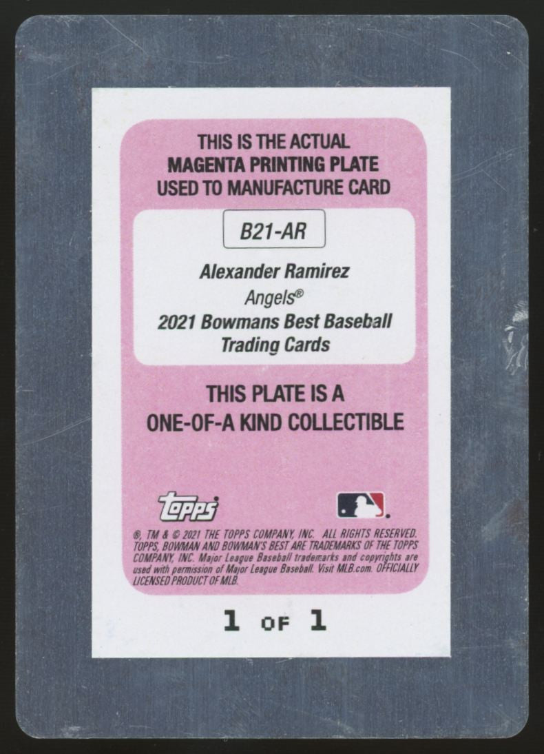 2021 Bowman's Best Alexander Ramirez Magenta Printing Plate 1/1 #B21-AR
