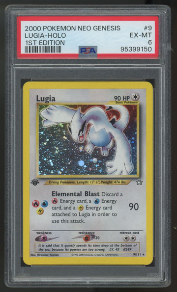 2000 Pokemon Lugia 1st Edition Neo Genesis Holo #9 PSA 6