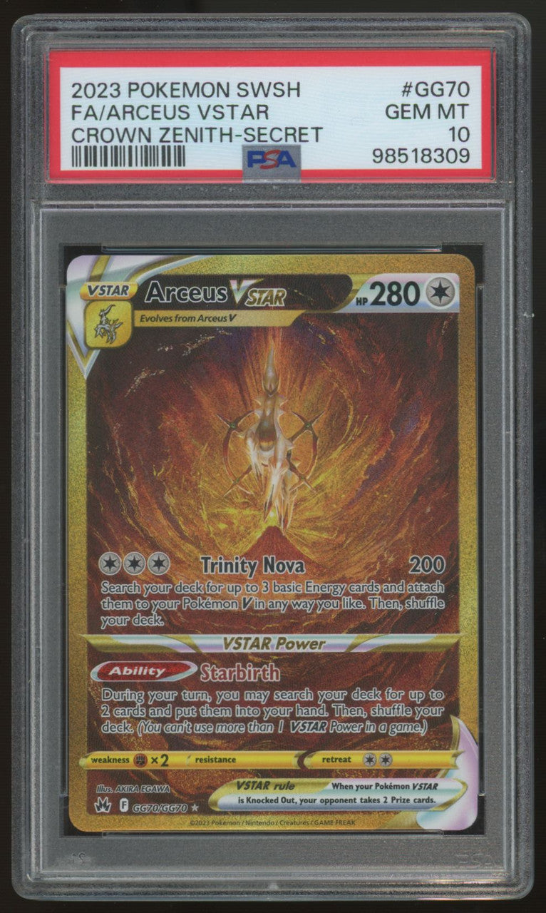 2023 Pokemon Arceus VSTAR Crown Zenith Secret Full Art #GG70 PSA 10