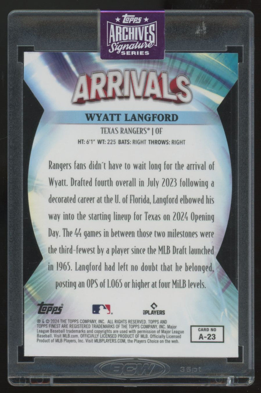 2025 Topps Archives Signature Series Wyatt Langford RC Auto /9 #A-23