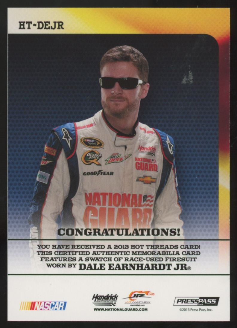 2013 Press Pass Ignite Dale Earnhardt Jr. Hot Threads Patch #HT-DEJR