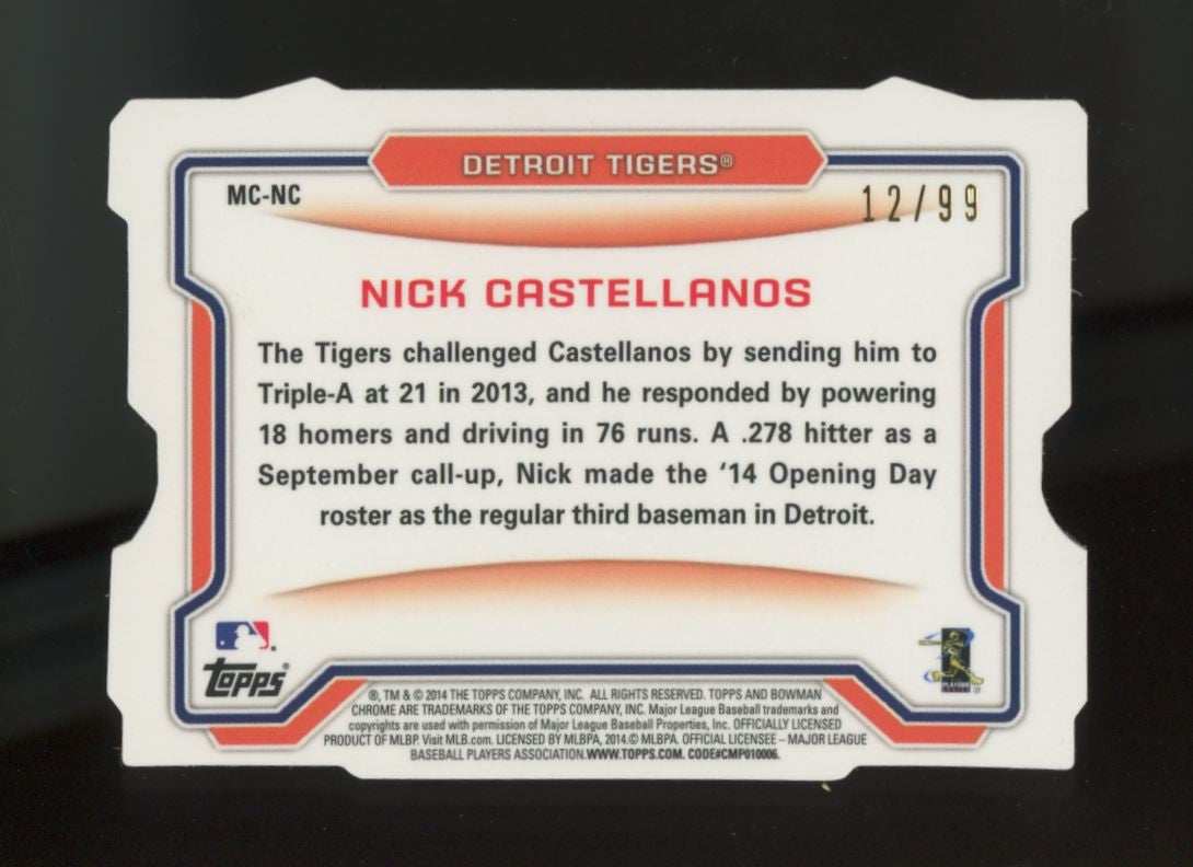 2014 Bowman Chrome Mini Nick Castellanos RC Die Cut Blue Wave /99 #MC-NC