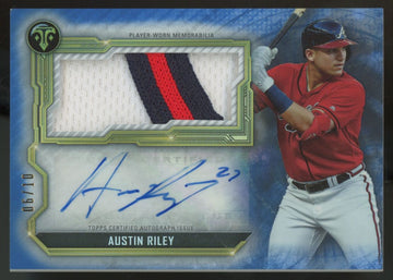 2020 Topps Triple Threads Austin Riley Jumbo Patch Auto Sapphire /10 #ASJR-AR