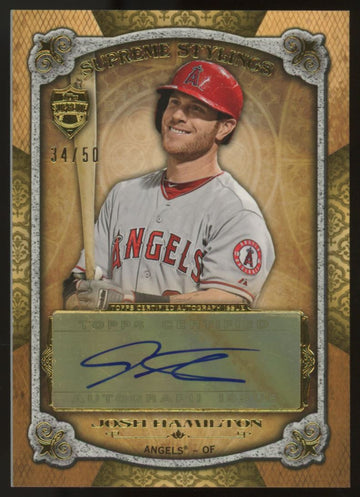 2013 Topps Supreme Josh Hamilton Stylings Auto Yellow /50 #SS-JH