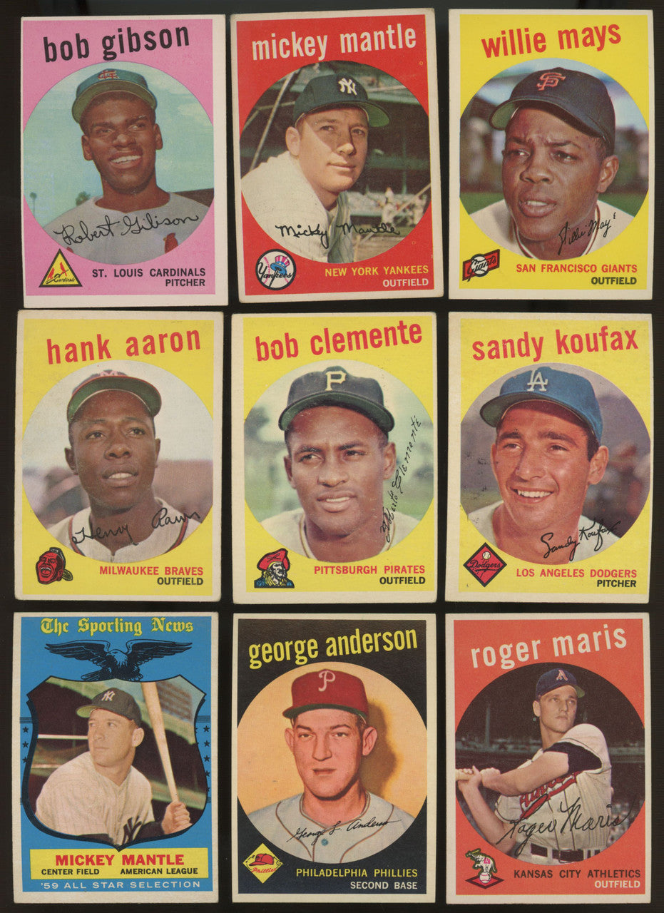 1959 Topps Baseball Complete Set (572) EX Overall Mantle Gibson RC