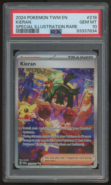 2024 Pokemon Kieran Twilight Masquerade Special Illustration Rare #218 PSA 10