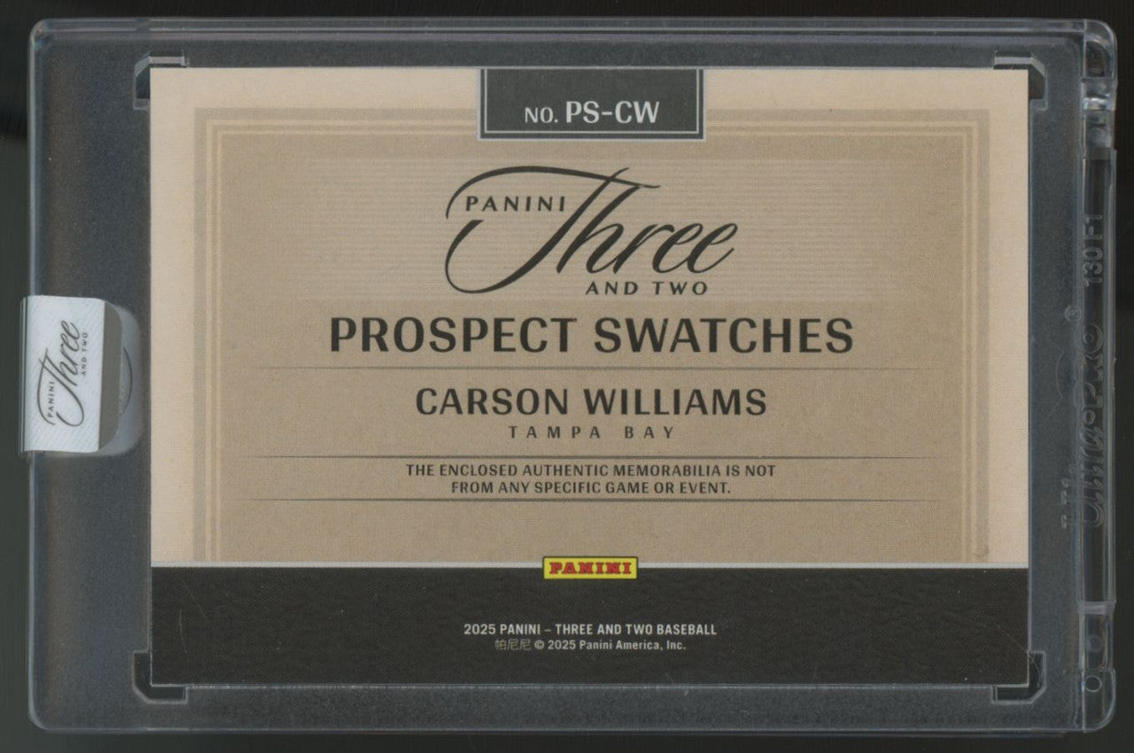 2025 Three & Two Carson Williams Prospect Swatches Blue /15 #PS-CW