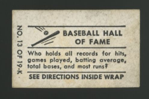 1948 Topps Magic Ty Cobb Baseball Hall Of Fame #13 VG/EX
