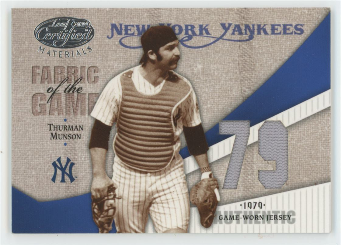 2004 Leaf Certified Materials Thurman Munson Fabric Of The Game '79 Patch /79