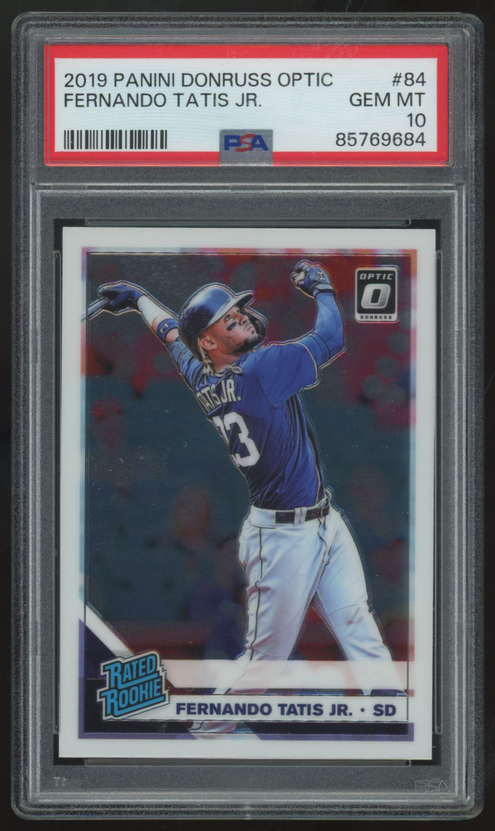 2019 Donruss Optic Fernando Tatis Jr. RC Rated Rookie #84 PSA 10