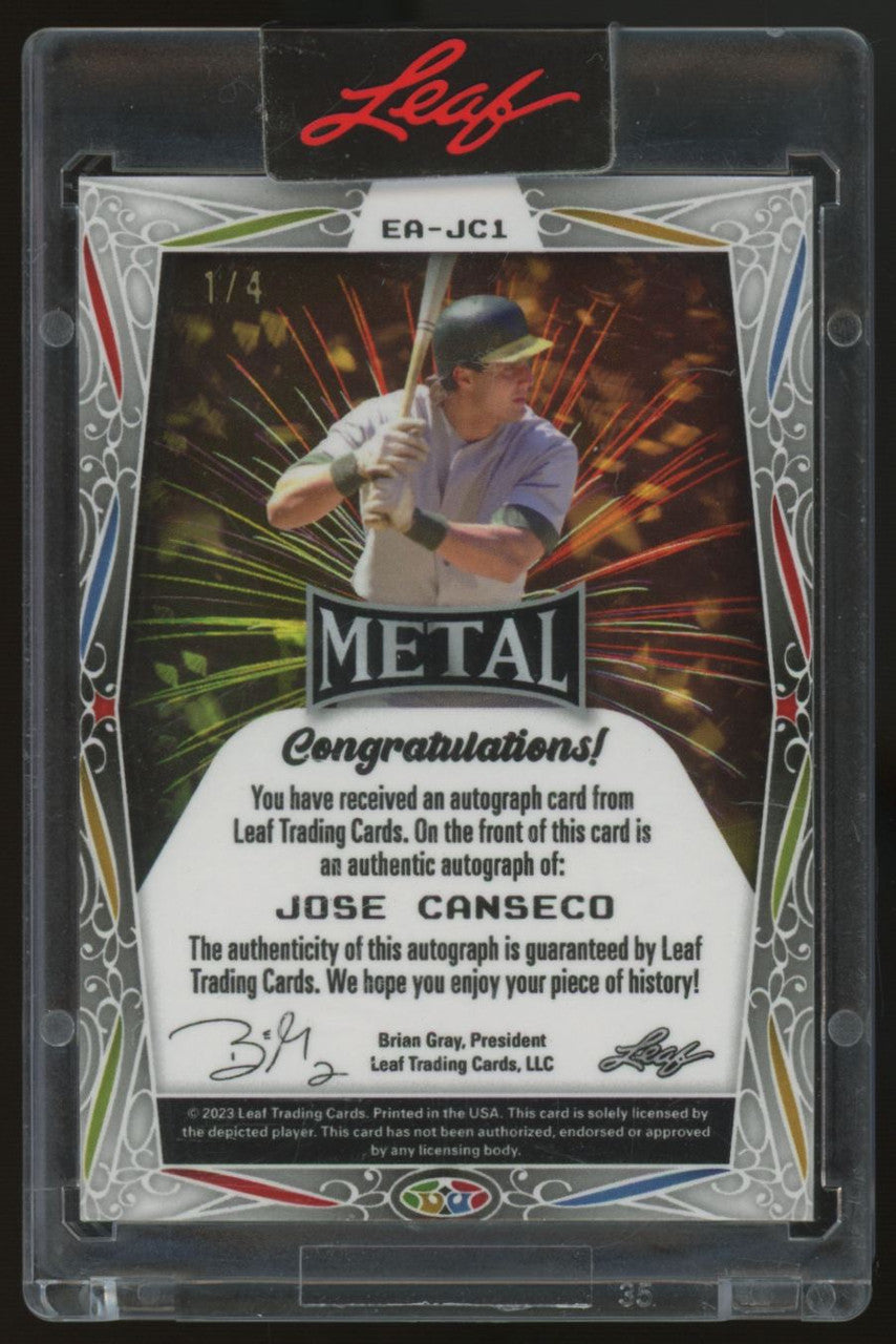2023 Leaf Metal Jose Canseco Encased Auto eBay Exclusive /4 #EA-JC1