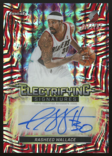 2025-26 Topps Finest Rasheed Wallace Electrifying Red/Black Geometric Auto /10