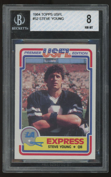 1984 Topps USFL Steve Young RC #52 BGS 8