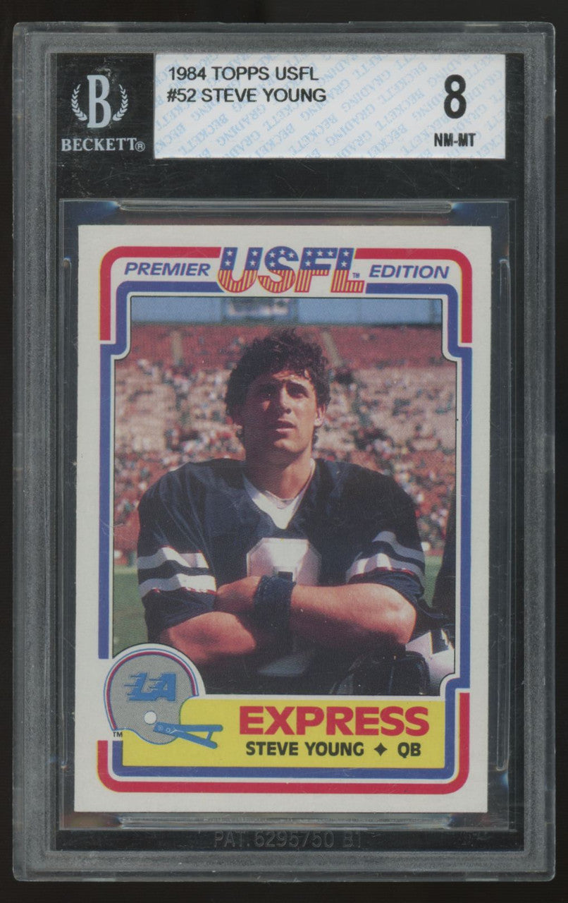 1984 Topps USFL Steve Young RC #52 BGS 8