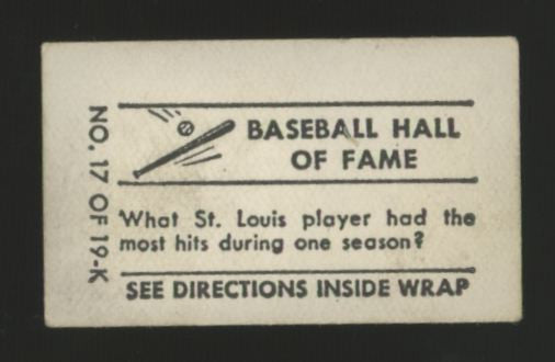 1948 Topps Magic George Sisler Baseball Hall Of Fame #17 Poor