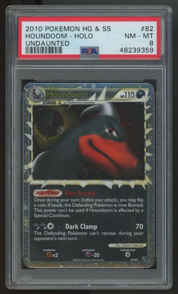 2010 Pokemon Houndoom HG & SS Undaunted Holo #82 PSA 8
