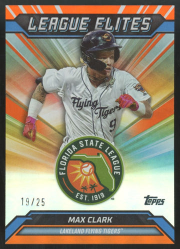 2025 Topps Pro Debut Max Clark League Elites Orange Foil /25 #LE-2