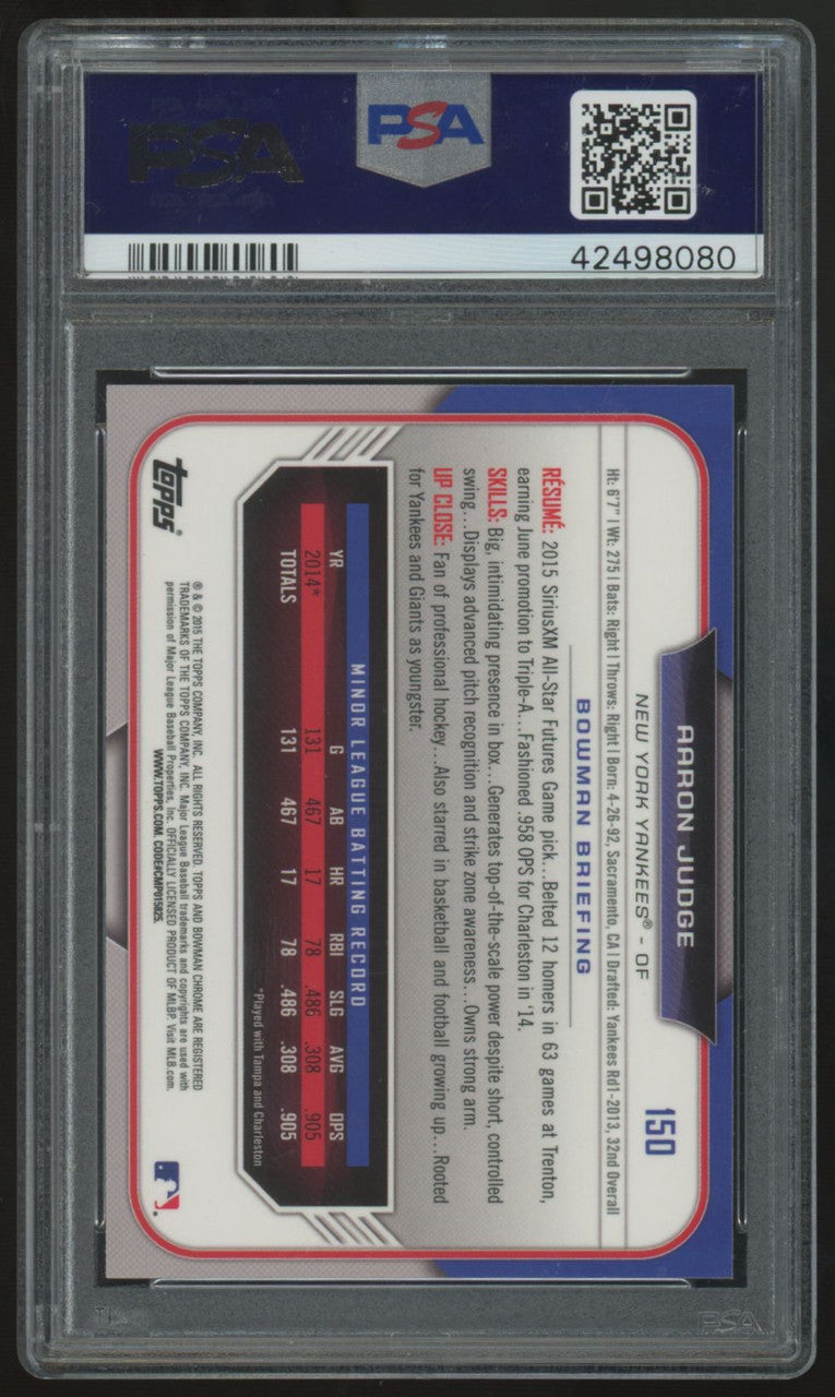 2015 Bowman Draft Aaron Judge Chrome #150 PSA 10