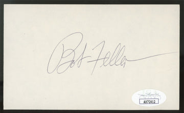 Bob Feller Signed Autographed Index Card JSA Authentic