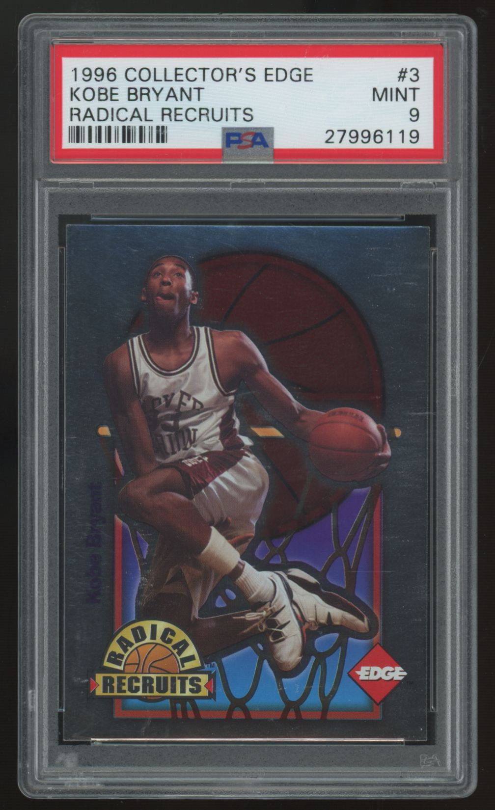 1996-97 Collector's Edge Kobe Bryant RC Radical Recruits /6750 #3 PSA 9