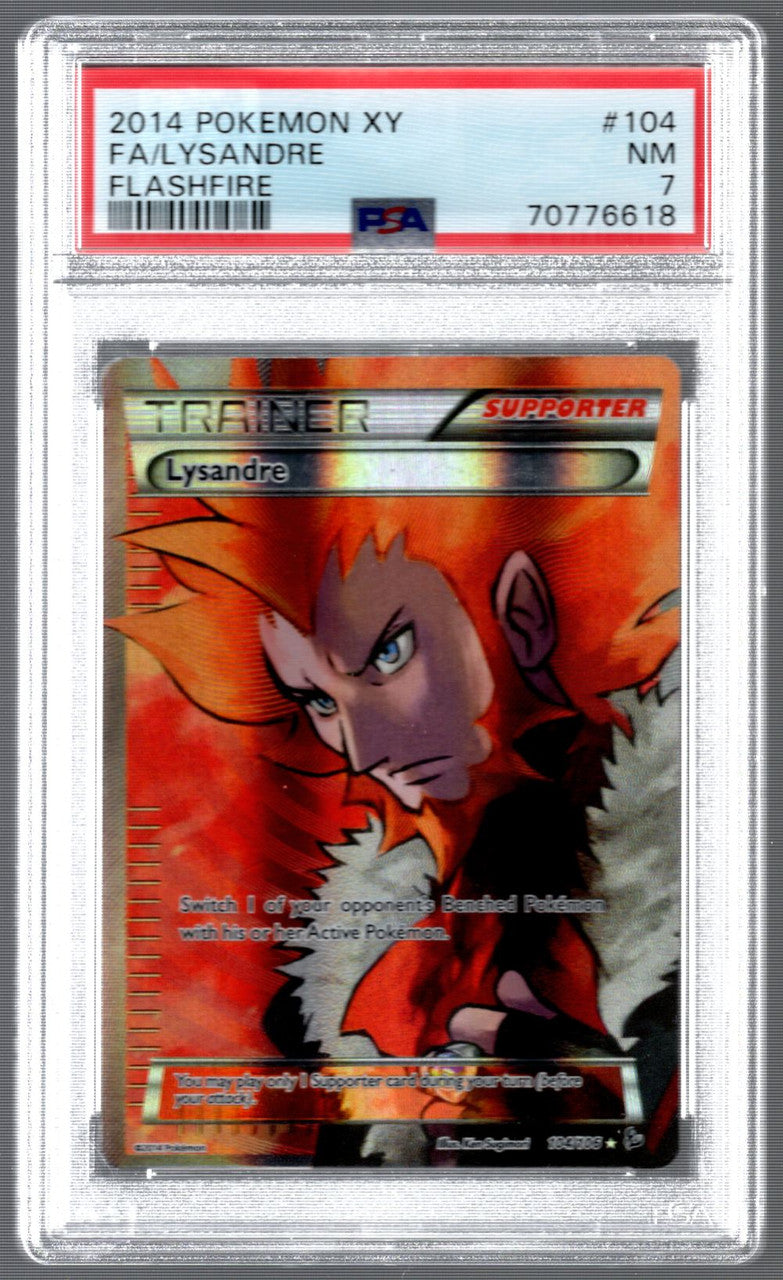 2014 Pokemon Lysandre Flashfire Full Art #104 PSA 7