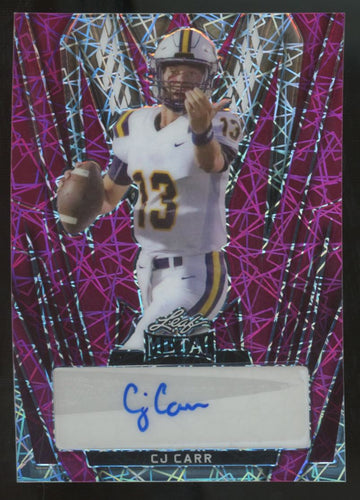 2024 Leaf Metal CJ Carr Pink Laser Auto /3 #BA-CJC