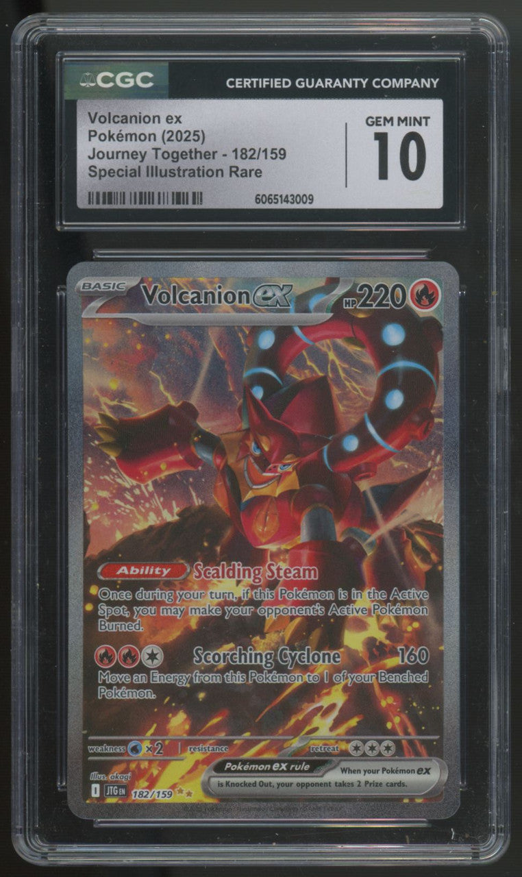 2025 Pokemon Volcanion ex Journey Together SIR #182 CGC 10