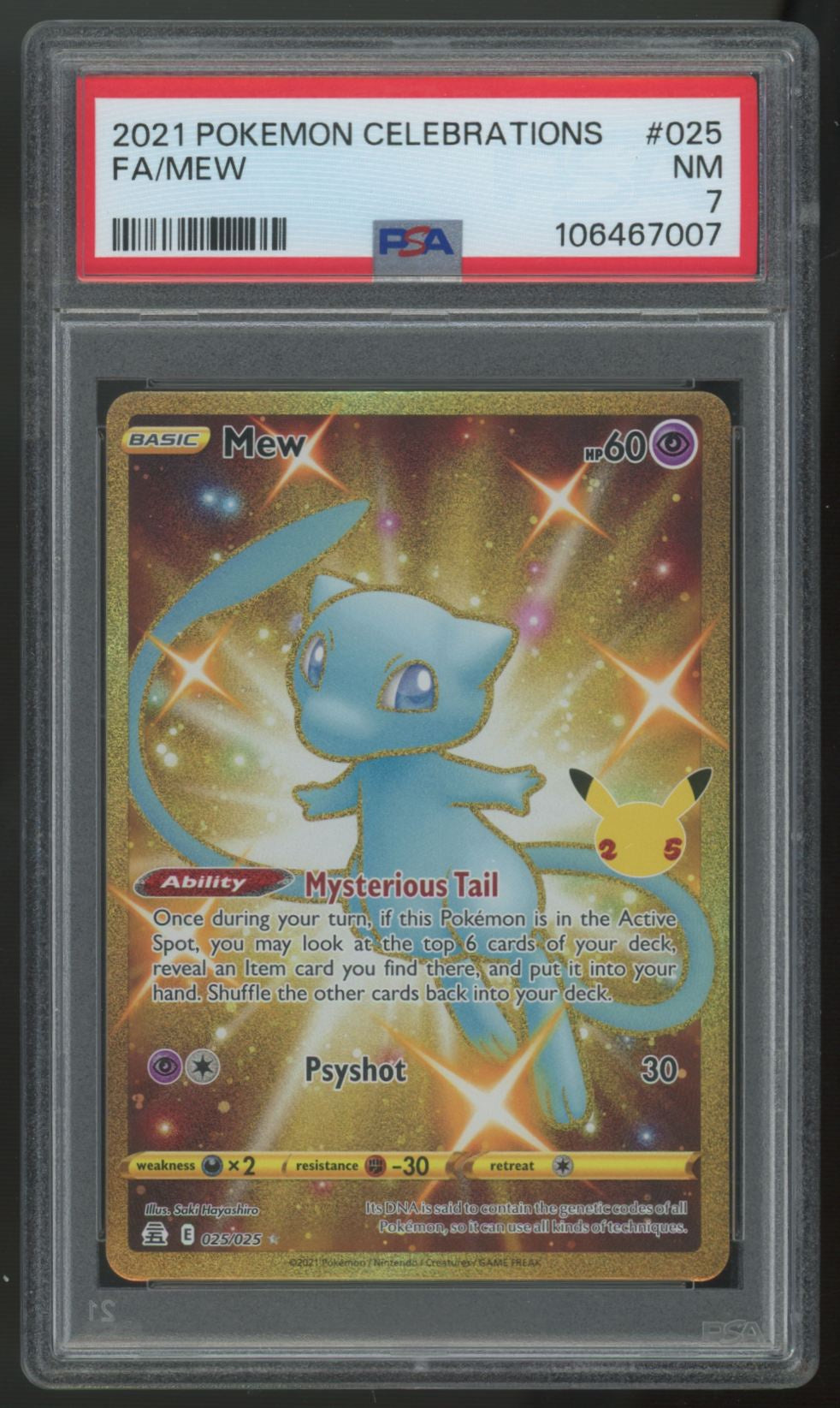 2021 Pokemon Mew Celebration Full Art #025 PSA 7