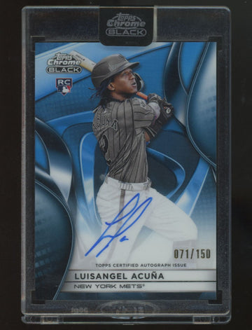 2025 Topps Chrome Black Luisangel Acuna RC Blue Refractor Auto /150 #CBA-LAC
