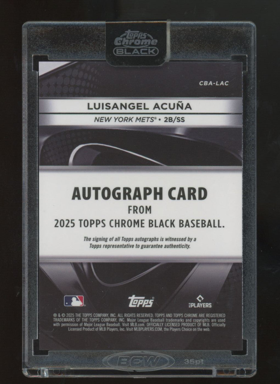 2025 Topps Chrome Black Luisangel Acuna RC Blue Refractor Auto /150 #CBA-LAC