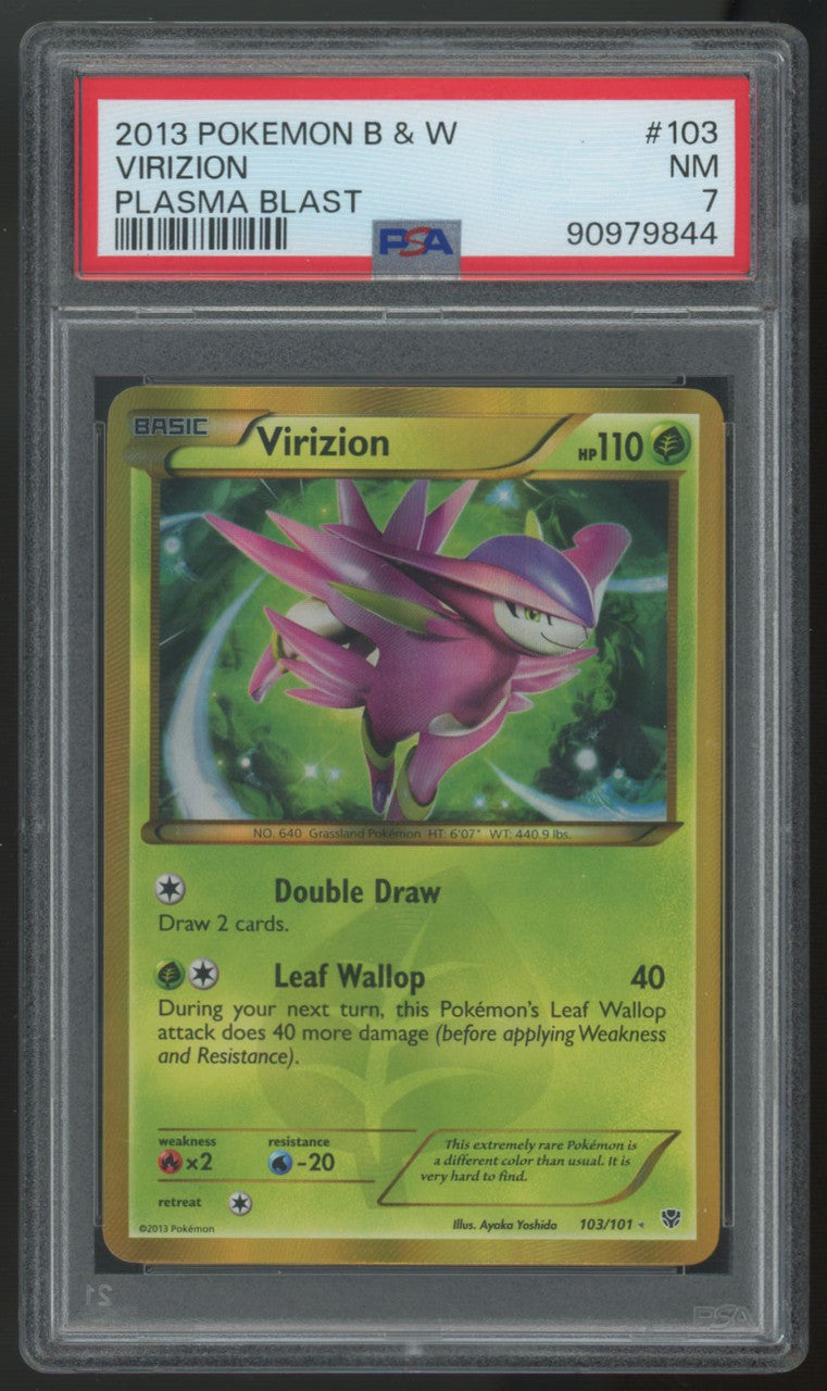 2013 Pokemon Virizion Plasma Blast Holo #103 PSA 7