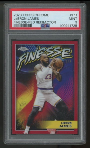 2023-24 Topps Chrome LeBron James Finesse Red Refractor /5 #F-11 PSA 9