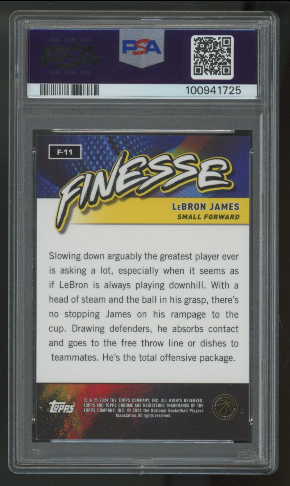 2023-24 Topps Chrome LeBron James Finesse Red Refractor /5 #F-11 PSA 9