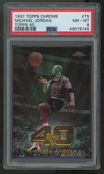 1997-98 Topps Chrome Michael Jordan Topps 40 #T40-5 PSA 8