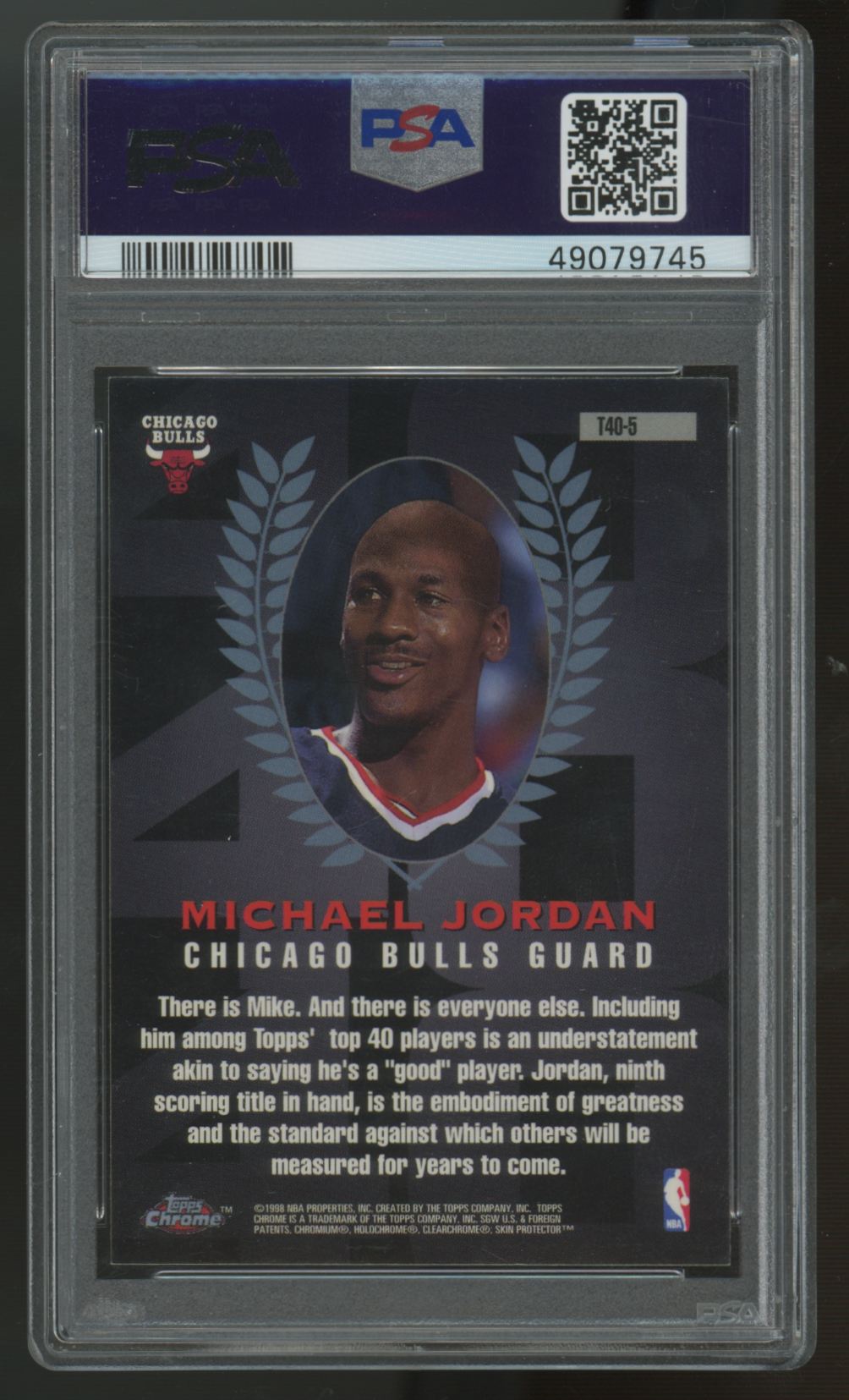 1997-98 Topps Chrome Michael Jordan Topps 40 #T40-5 PSA 8
