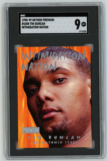 1998-99 Skybox Premium Tim Duncan Intimidation Nation #10IN SGC 9 MT