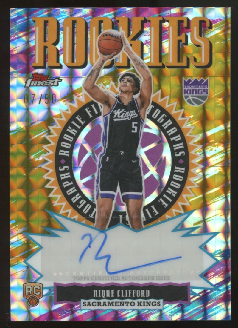 2025-26 Topps Finest Nique Clifford RC Finest Gold Geometric Auto /50 #RFA-NC