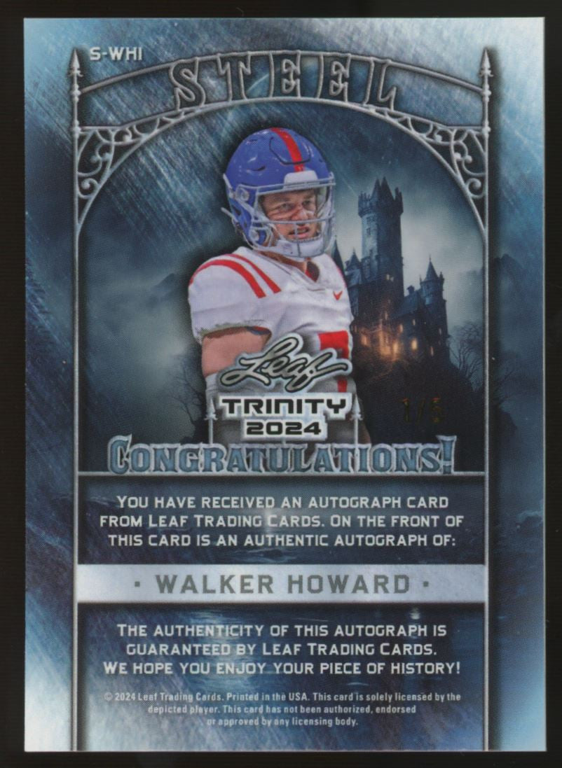 2024 Leaf Trinity Walker Howard Steel Iron Auto Blue /5 #S-WHI