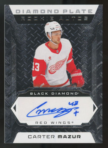 2025-26 Upper Deck Black Diamond Carter Mazur RC Plate Auto #DPR-CM