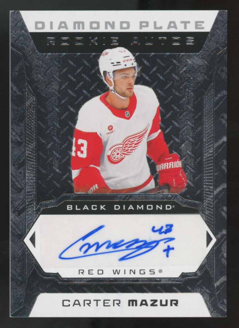 2025-26 Upper Deck Black Diamond Carter Mazur RC Plate Auto #DPR-CM