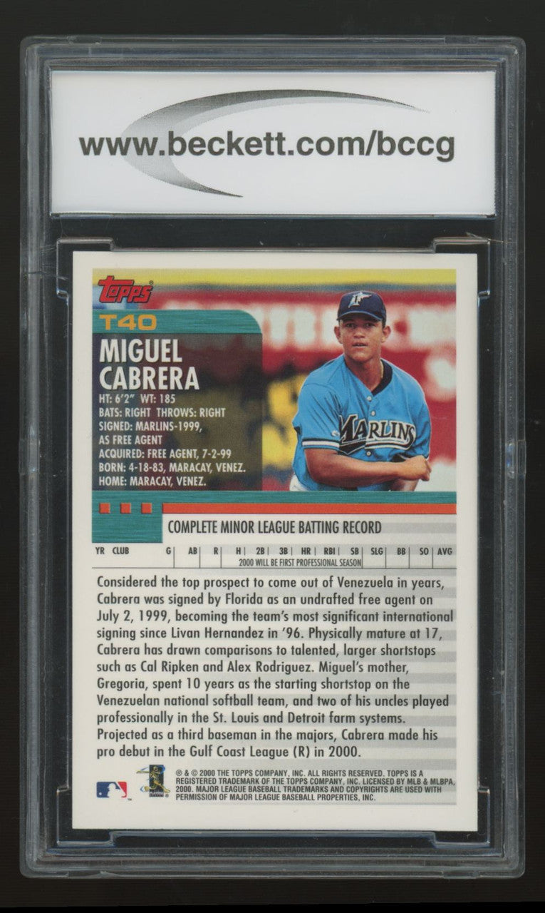 2000 Topps Traded Miguel Cabrera RC #T40 BCCG 10