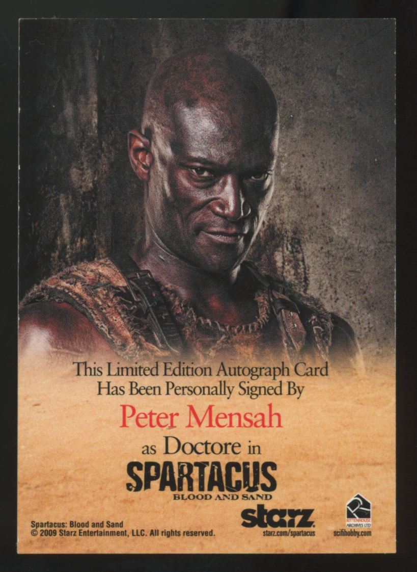 2009 Rittenhouse Spartacus Blood And Sand Doctore / Peter Mensah Auto