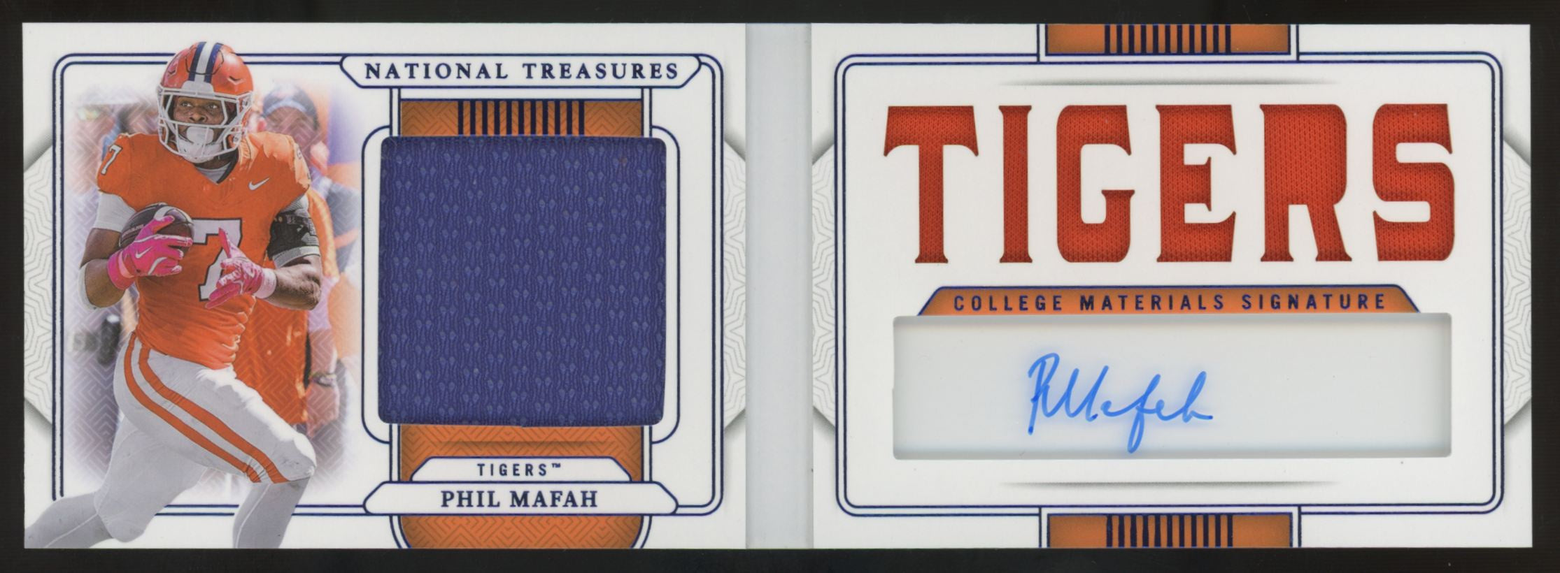 2025 Panini National Treasures Collegiate Phil Mafah Blue Patch Auto Booklet /75