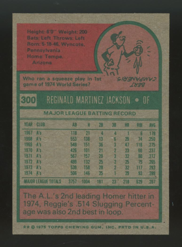 1975 Topps Mini Reggie Jackson #300 NM