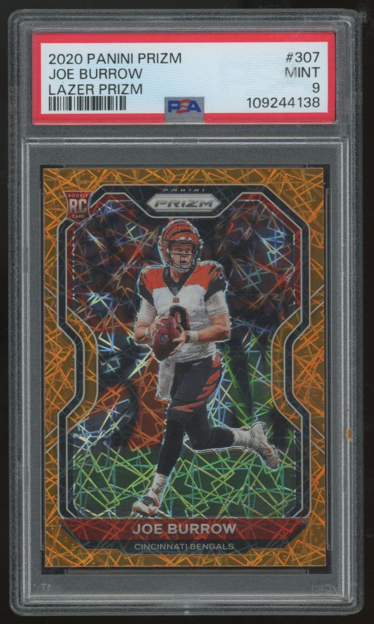 2020 Panini Prizm Joe Burrow RC Lazer #307 PSA 9