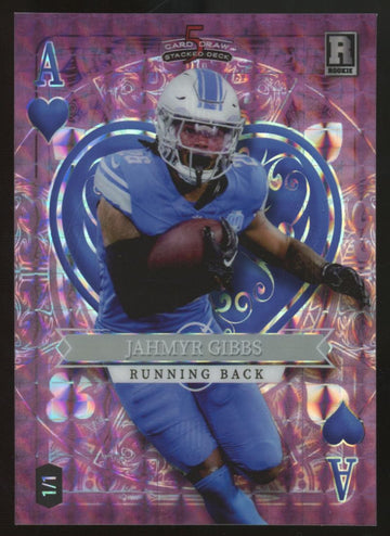 2023 Wild Card 5 Card Draw Jahmyr Gibbs RC Purple Geometric 1/1 #SD-JG